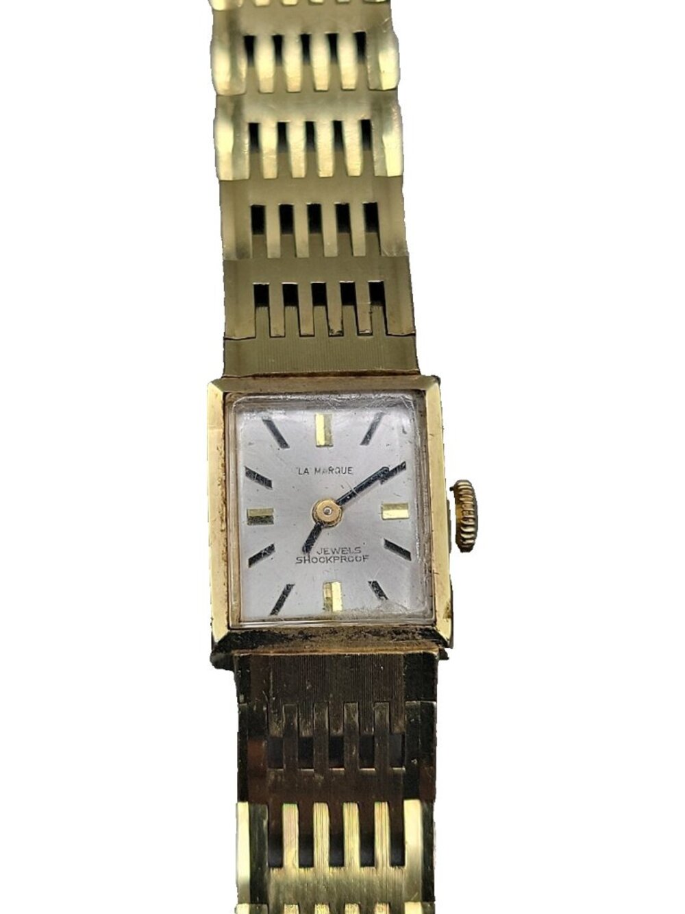 Vintage La Marque Ladies Wind Watch 6.5" Gold Plated 15mm Case Made In Germany